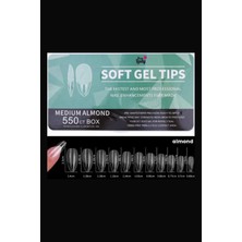 ERHCE Almond Badem Soft Jel Tips Takma Tırnak 550'LI Gel Nail Art Tırnak Uzatma Protez Tırnak