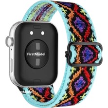 FirstModel Huawei Watch Fit 3,4,5 Pro Uyumlu Örgü Bant Kordon, Pim Çevirici Aparat Akıllı Pim Tribal Mint Yeşil
