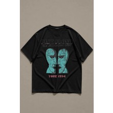 Fuddy Moda Unisex The Division Bell Tour 1994 Ense Baskılı Tişört, Oversize Pink Floyd Temalı T-Shirt