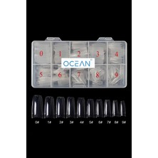 ERHCE Şeffaf Tips Takma Tırnak 550'LI Gel Nail Art Tırnak Uzatma Protez Tırnak