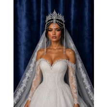 Sabek Bujiteri Diamond Veil Crown Alınlıklı Gelin,kına,nişan,söz,after,bride,party Taç