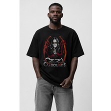 Fuddy Moda Unisex Ozzy Osbourne Baskılı Tişört, Oversize Rock-Metal Baskılı T-Shirt