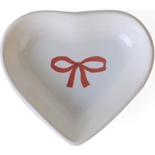 Keramika Fiyonk Dekor Kalp Çerezlik 14 cm