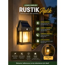 Sarfex Güneş Enerjili Solar Duvar Lambası Rustik Ampul Gün Işığı Dekoratif Solar Aydınlatma