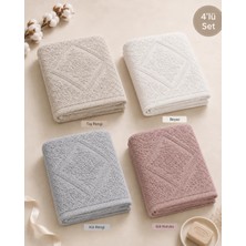 Evim Sade 4'lü 50X70 Pamuklu Ayak Havlusu – Soft Renkler