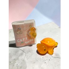 Limmy Mini Anahtarlıklı Not Defteri (5x4 Cm) ve Sevimli Kaplumbağa Figür (5x4 Cm) - Turuncu