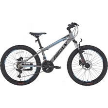 Bisan Cooper Erkek Dağ Bisikleti 35 cm Hd 26 Jant 21 Vites Açık Metalik Gri Siyah Mavi