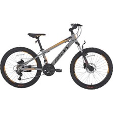 Bisan Cooper Erkek Dağ Bisikleti 35 cm Hd 26 Jant 21 Vites Açık Metalik Gri Siyah Turuncu