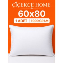 ÇİÇEKCE HOME Çiçekce Home Yastık Boncuk Silikon Elyaf Dolgulu 1.kalite 60X80 1 Adet 1000 Gram