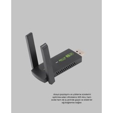 Hace Bazaar Ultratekno Dual Band Wifi Adaptör – 1200 Mbps, USB 3.0, Çift Antenli, Geniş Kapsama Alanı ve Y