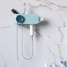 Esranın Dünyası Duvara Monte Edilebilir Saç Kurutma Makinesi Tutucu, Banyo Organizatörü, Mavi