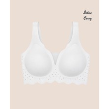 Intive Lingerie Intive Curvy Önü Transparan Tüllü Nefes Alabilir Büyük Beden Dikişsiz Sütyen (Xl-4xl)
