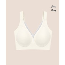 Intive Lingerie Intive Curvy Önü Transparan Güpür Dantelli V Yaka Dikişsiz Büyük Beden Sütyen (Xl-4xl)