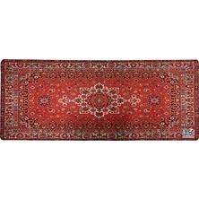 Esranın Dünyası Mouse Pad, 30X70 Cm, Mavi Halı Desen Baskılı, Kaymaz Taban, Bilek Destekli, Dikişsiz Kenar, Ergonomik, Ofis ve Oyuncular Için (Kırmızı Halı)