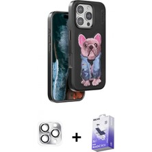 Pileli Store Pilelistore™ iPhone 16 Pro Max Kılıf Iz Minimal Koleksiyonu - Siyah Bilvis 5in1 5d Magic Hayalet Cam Ekran Koruyucu + Pers Alüminyum Kamera Lens - Gs
