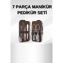 AKM Manikür Pedikür Seti 7 Parça Tırnak Makası Kaş Makası Cımbız Çantalı