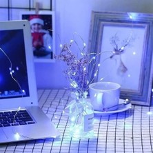 MiraLive Pilli 5 Metre Dekoratif Peri LED Beyaz Aydınlatma Süsleme Lambası