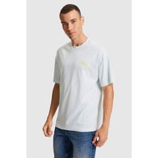 U.S. Polo Assn. Erkek Su Yeşili Oversize Bisiklet Yaka Tişört 50327177-VR083
