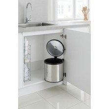 Esranın Dünyası Banyo, Mutfak Dolap Içi 11 Litre Metal Çöp Kovası – Krom, Tüm Dolaplara Uyumlu Tezgah Altı Çöp Kovası