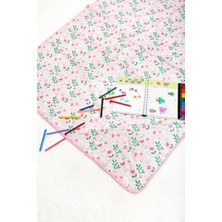 Esranın Dünyası Proof Sıvı Geçirmez Etkinlik Aktivite Halı Örtüsü 140X140 cm Çok Amaçlı Bebek Çocuk Oyun Matı Flowy