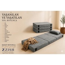 Gri Katlanır Sünger Misafir Yer Yatağı ve Balkon Minderi 7cm