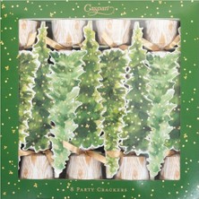 Caspari White Christmas 10" Luxury Cone Crackers - 8 Per Box
