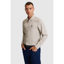 U.S. Polo Assn. Erkek Vizon Uzun Kollu Basic Gömlek 50322159-VR052