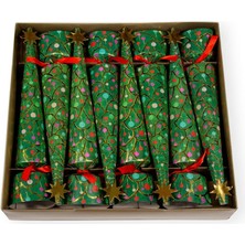 Caspari Merry And Bright Christmas Cone Crackers - 8 Per Box