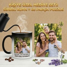 Dmn Cup Shop Kişiye Özel Fotoğraflı Sihirli Kupa Bardak ve 48 Parça Puzzle Hediye Seti - Isıyla Renk Değiştiren Sürpriz