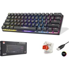 Hadron G509R Kablolu Oyuncu Mini Klavye Mekanik Red Switch Rgb Q Siyah