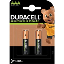 Aslanoğlu Store Duracell 1.2V 750 Mah Aaa Şarjlı Kalem Pil 2li