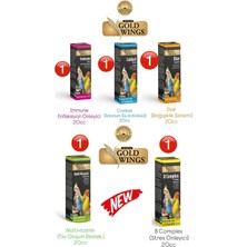 Gold Wings Tom&jerrypetshop-Kuş Vitamin Seti (5) 20C Muhabbet Kuşu Kanarya Papağan A-B-D3-E-C-K Vitaminleri Mix