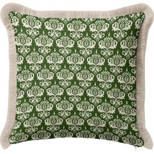 Hanna Home Dekoratif Yastık Kılıfı Dekoratif Yeşil Motifli Kırlent Kılıfı Koltuk Takımı Aksesuarı 43X43 cm
