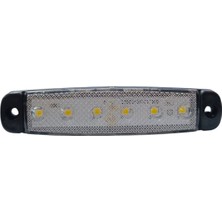 Oto Aksesuarcım Parmak LED Dorse Lamba 6 Ledli 24V Siyah Kenarlı Beyaz