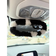 Oto Aksesuarcım Yumuşak Tüylü Peluş Kürk Dikiz Ayna Kılıfı Süs Dalmaçyalı
