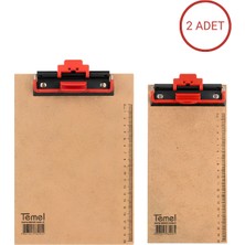 Temel A5 ve 1/3 A4 Ahşap Sekreterlik Otomatik Mekanizmalı Kalem Tutma Aparatlı 2li Set