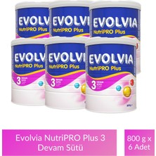 Evolvia Nutripro Plus 3 Devam Sütü 800 gr x 6 Adet Biberon Maması Için Özel Formül