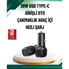 Fiberliz 3A Güç Kapasiteli USB &amp; Type-C Çakmaklık Şarj Adaptörü