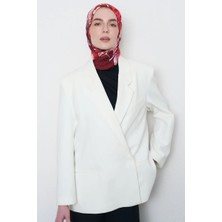 Bordo Ed Scarf Çiçek Desen Viskon Floş Eşarp