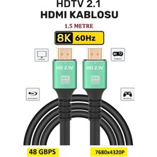 Zeyar Teknoloji 8k Ultra Hd 2.1 HDMI Kablo - 48 Gbps Yüksek Hız, 8K@60Hz / 4K@120Hz, Dinamik Hdr, Earc, Ps5/xbox Yeni Nesil Konsol Uyu