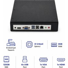 Grandstarr BXK i5-5.Nesil/8gb RAM/120GB SSD Endüstriyel Mini Pc - Box Pc