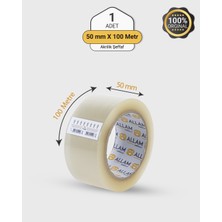 1 Adet 50 mm x 100 mt Şeffaf Koli Bandı Güçlü Yapışkan Paketleme Bantı