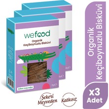 Wefood Organik Keçiboynuzlu Bisküvi 55 gr 3'lü Şekersiz Meyveden İçerik Özelliği 8683347032778