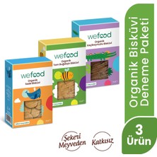 Wefood Kids Bisküvi Deneme Paketi 1 Adet Organik Keçiboynuzlu ve Buğdaylı Bisküvi Çeşitleri