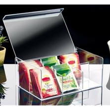 Rood Wit 6 Bölmeli Kapaklı Çay Kutusu Poşet Bitki Çayı Saklama Kabı Şık Tasarım
