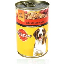 Pedigree Biftekli Yetişkin Köpek Konservesi 400 gr Premium Kalite Gerçek Et İçeriğiyle