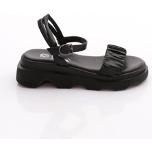 Dgn 3551 Kadin Kalin Taban Paraşüt Kumaş Detayli Sandalet