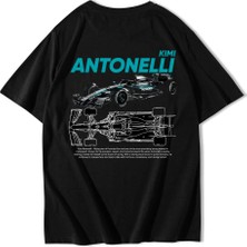 Brz Collection Unisex Oversize Kimi Antonelli T-Shirt Siyah