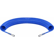 Badem10 Spiralli Hava Hortumu 5x8 mm 15 Metre Kompresör Uyumlu Basınçlı Sanayi Hava Hortumu