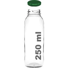 Afracam 250 ml Şeffaf Hale Cam Şişe, Altın Metal Kapak Meyve Suyu Şişesi, 250 Cc, Yerli Üretim, 1 Adet